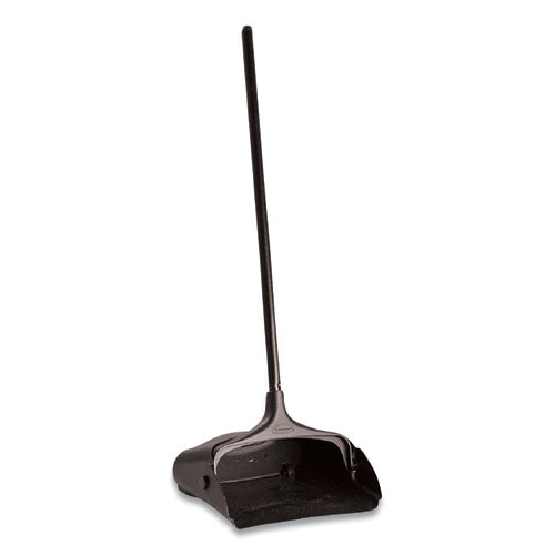 Image of Rubbermaid® Commercial Lobby Pro Upright Dustpan With Wheels, 12.5w X 37h, Polypropylene With Vinyl Coat, Black