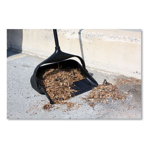 Image of Rubbermaid® Commercial Lobby Pro Upright Dustpan With Wheels, 12.5w X 37h, Polypropylene With Vinyl Coat, Black
