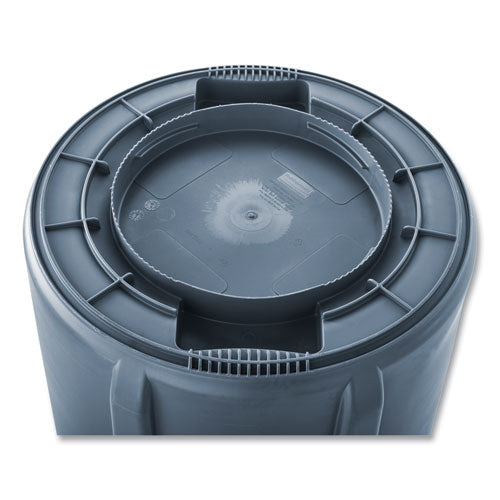 Image of Rubbermaid® Commercial Vented Round Brute Container, 32 gal, Plastic, Gray