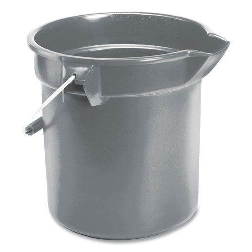Image of Rubbermaid® Commercial 10 Quart Plastic Utility Pail, Plastic, Gray, 10.5" dia