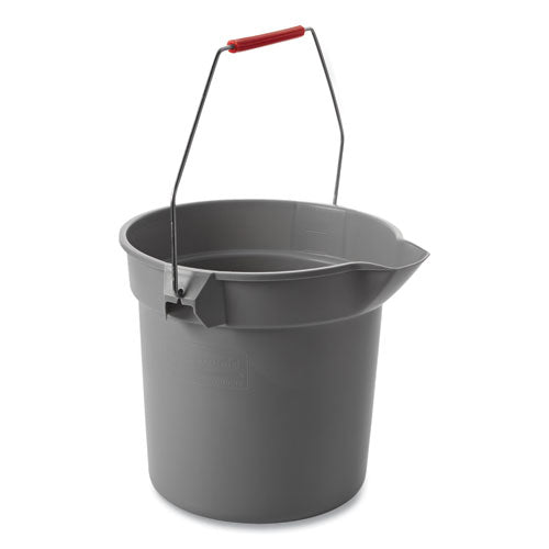 Image of Rubbermaid® Commercial 10 Quart Plastic Utility Pail, Plastic, Gray, 10.5" dia