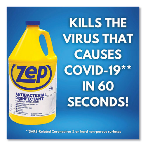 Image of Zep Commercial® Antibacterial Disinfectant, Lemon Scent, 1 Gal, 4/carton