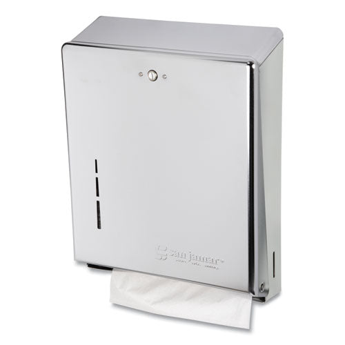 Image of San Jamar® C-Fold/multifold Towel Dispenser, 11.38 X 4 X 14.75, Chrome