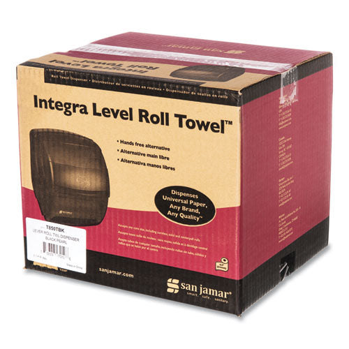 Image of San Jamar® Integra Lever Roll Towel Dispenser, 11.5 X 11.25 X 13.5, Black Pearl