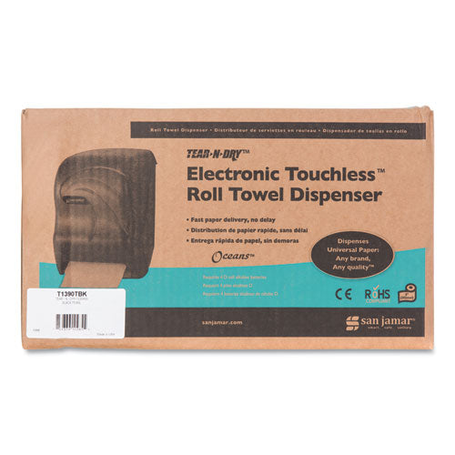 Image of San Jamar® Electronic Touchless Roll Towel Dispenser, 11.75 X 9 X 15.5, Black Pearl