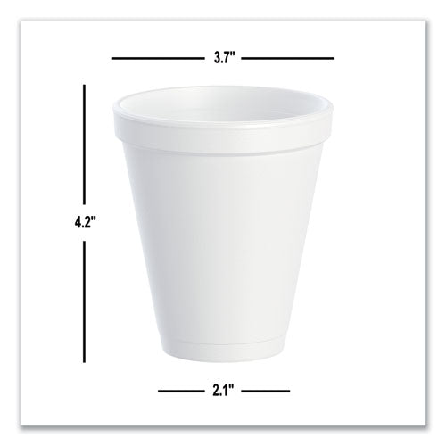 Image of Dart® Foam Drink Cups, 12 oz, Squat, White, 1,000/Carton