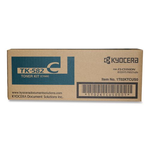 Image of Kyocera Tk582c High-Yield Toner, 2,800 Page-Yield, Cyan