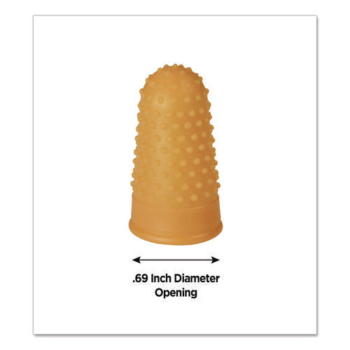 Image of COSCO Fingertip Pads, Size 12, Large, Amber, 12/Pack
