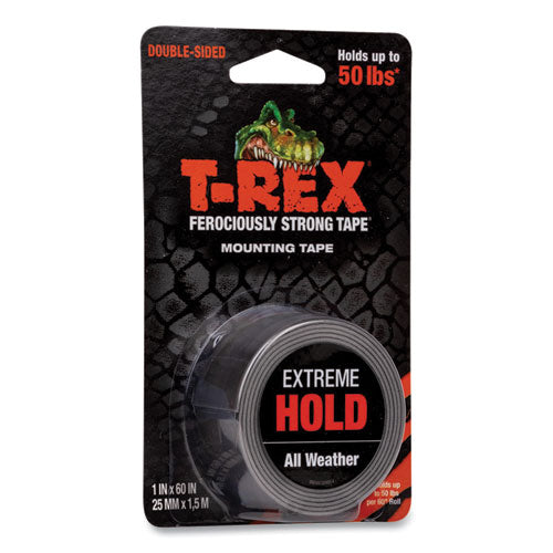 Image of T-REX® Extreme Hold Mounting Tape, 1.5" Core, 1" X 1.66 Yds, Black
