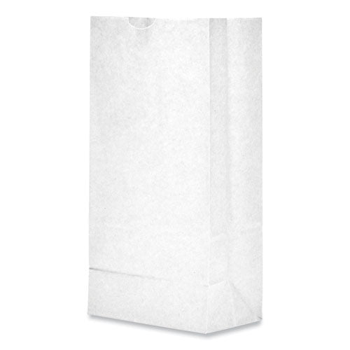 Image of Ross & Wallace Paper Products Grocery Paper Bags, #8 Size, 6" x 3.88" x 12.5", White, 500/Bundle