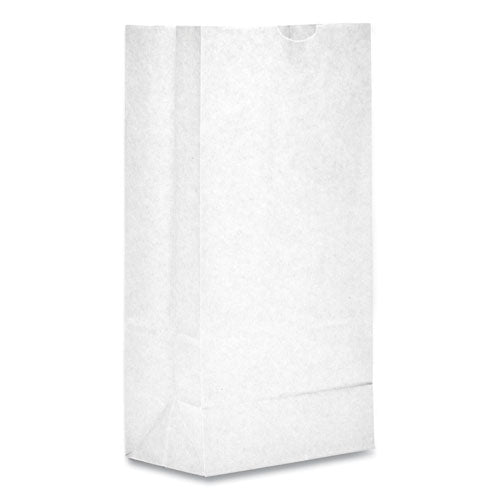 Image of Ross & Wallace Paper Products Grocery Paper Bags, #8 Size, 6" x 3.88" x 12.5", White, 500/Bundle
