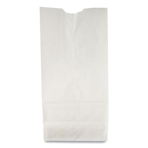 Image of Ross & Wallace Paper Products Grocery Paper Bags, #10 Size, 7" x 4.38" x 13.75", White, 500/Bundle