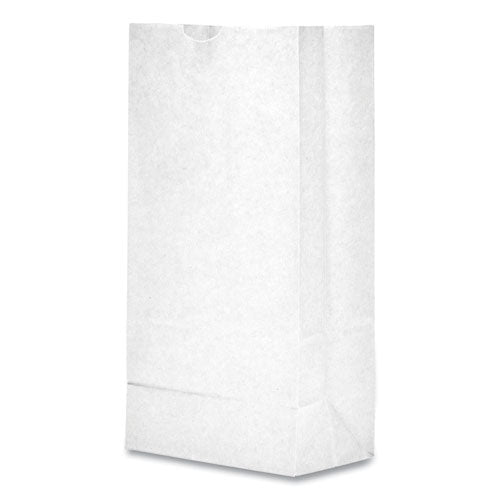 Image of Ross & Wallace Paper Products Grocery Paper Bags, #10 Size, 7" x 4.38" x 13.75", White, 500/Bundle