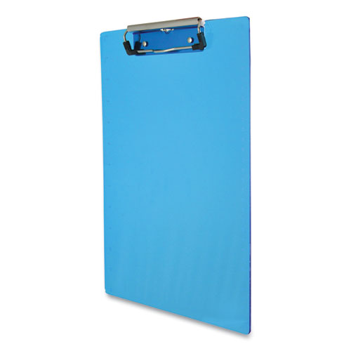 Image of Saunders Acrylic Clipboard, 0.5" Clip Capacity, Holds 8.5 x 11 Sheets, Transparent Blue