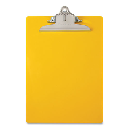 Image of Saunders Recycled Plastic Clipboard with Ruler Edge, 1" Clip Capacity, Holds 8.5 x 11 Sheets, Yellow
