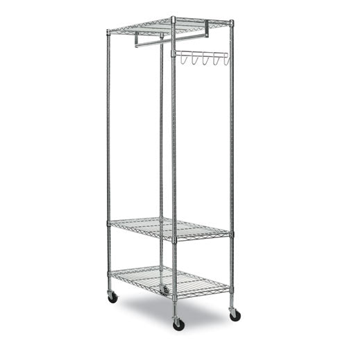 Image of Alera® Wire Shelving Garment Rack, 40 Garments, 48w X 18d X 75h, Silver