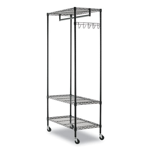 Image of Alera® Wire Shelving Garment Rack, 40 Garments, 48w X 18d X 75h, Black