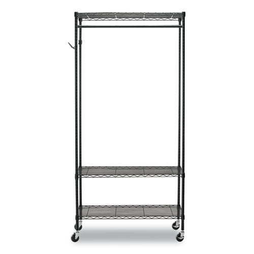 Image of Alera® Wire Shelving Garment Rack, 40 Garments, 48w X 18d X 75h, Black
