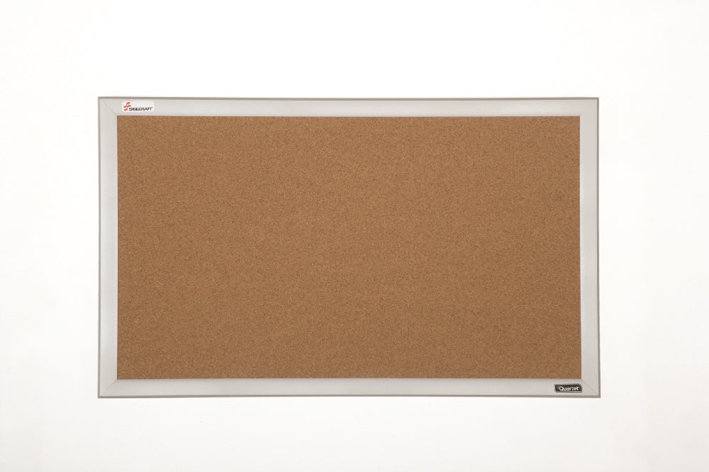 Image of Quartet/Skilcraft Cubicle Cork Bulletin Board, Aluminum Frame, 30" x 18"