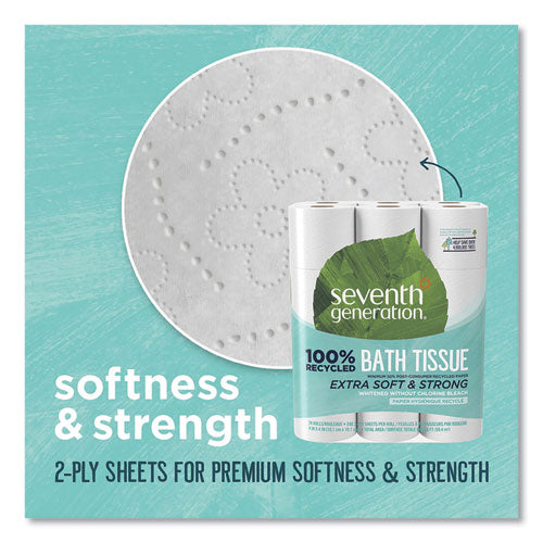 Image of Seventh Generation® 100% Recycled Bathroom Tissue, Septic Safe, 2-Ply, White, 240 Sheets/roll, 24/pack