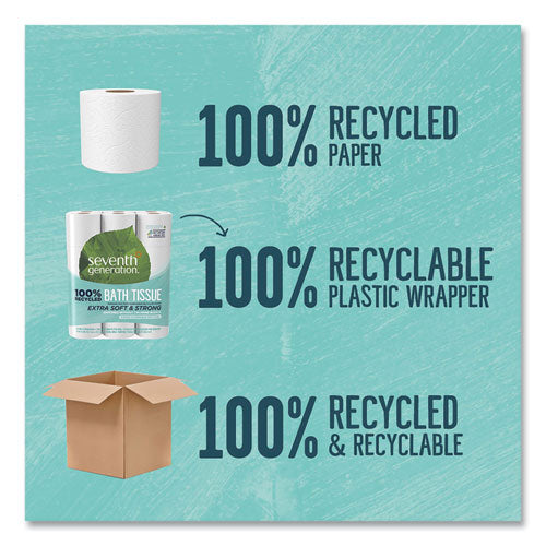 Image of Seventh Generation® 100% Recycled Bathroom Tissue, Septic Safe, 2-Ply, White, 240 Sheets/roll, 24/pack