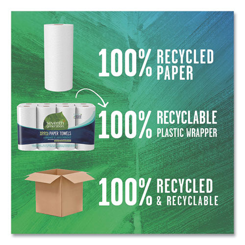Image of Seventh Generation® 100% Recycled Paper Kitchen Towel Rolls, 2-Ply, 11 x 5.4, 156 Sheets/Roll, 8 Rolls/Pack