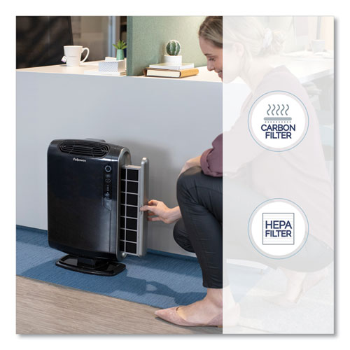 Image of Fellowes® HEPA and Carbon Filtration Air Purifiers, 200 to 400 sq ft Room Capacity, Black