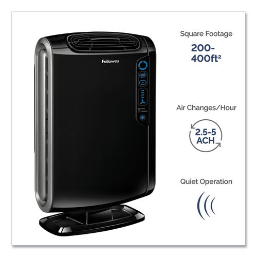 Image of Fellowes® HEPA and Carbon Filtration Air Purifiers, 200 to 400 sq ft Room Capacity, Black