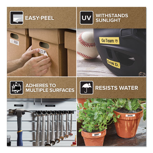 Image of DYMO® D1 Standard Labels, 0.5" x 23 ft, Black Print on White Tape, 6/Pack