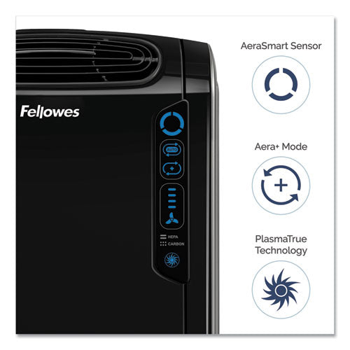 Image of Fellowes® HEPA and Carbon Filtration Air Purifiers, 200 to 400 sq ft Room Capacity, Black