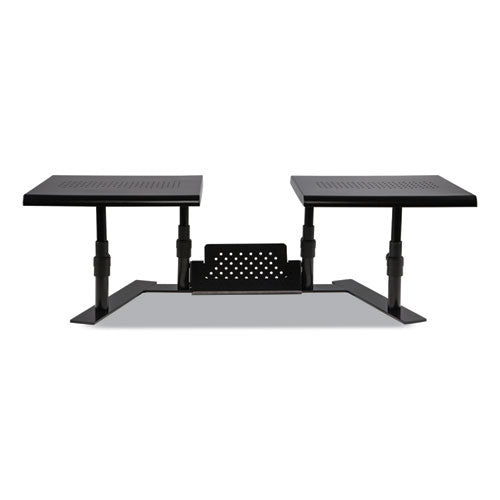 Image of Allsop® Metal Art Ergotwin Dual Monitor Stand, 25.6 To 33.1 X 12.6 X 6.2 To 8.6, Black, Supports 20 Lb/shelf