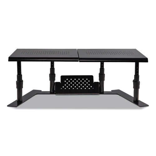 Image of Allsop® Metal Art Ergotwin Dual Monitor Stand, 25.6 To 33.1 X 12.6 X 6.2 To 8.6, Black, Supports 20 Lb/shelf