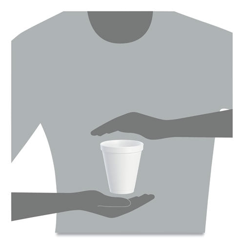 Image of Dart® Foam Drink Cups, 12 oz, Squat, White, 1,000/Carton