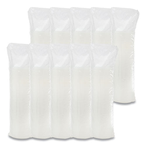 Image of Dart® Plastic Lids, Straw-Slot Lid, Fits 12 oz to 24 oz Hot/Cold Foam Cups, Translucent, 100/Pack, 10 Packs/Carton