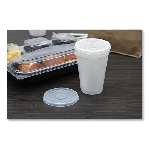 Image of Dart® Plastic Lids, Straw-Slot Lid, Fits 12 oz to 24 oz Hot/Cold Foam Cups, Translucent, 100/Pack, 10 Packs/Carton