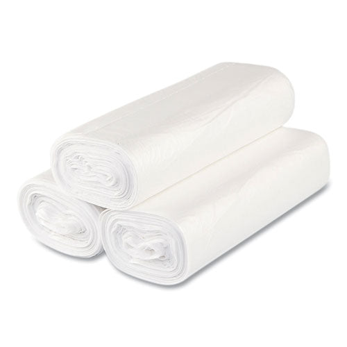 Image of Inteplast Group High-Density Commercial Can Liner Value Pack, 33 gal, 14 mic, 33" x 39", Clear, Interleaved Roll, 25 Bags/Roll, 10 Rolls/CT