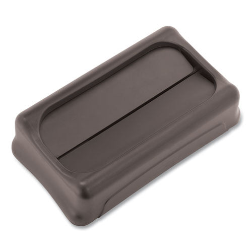Image of Rubbermaid® Commercial Swing Top Lid for Slim Jim Waste Containers, 11.38w x 20.5d x 5h, Black