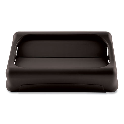 Image of Rubbermaid® Commercial Swing Top Lid for Slim Jim Waste Containers, 11.38w x 20.5d x 5h, Black