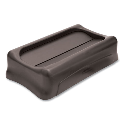 Image of Rubbermaid® Commercial Swing Top Lid for Slim Jim Waste Containers, 11.38w x 20.5d x 5h, Black