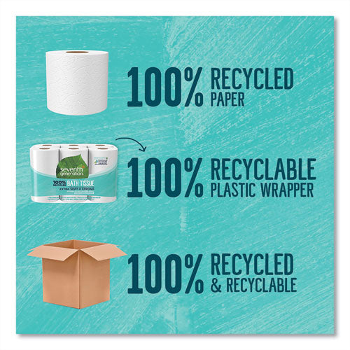 Image of Seventh Generation® 100% Recycled Bathroom Tissue, Septic Safe, 2-Ply, White, 240 Sheets/Roll, 12 Rolls/Pack, 4 Packs/Carton