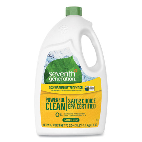 Image of Seventh Generation® Natural Automatic Dishwasher Gel, Lemon, Jumbo 70 Oz Bottle, 6/ct