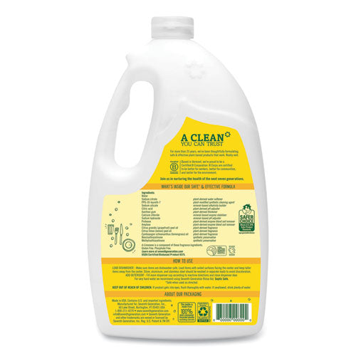 Image of Seventh Generation® Natural Automatic Dishwasher Gel, Lemon, Jumbo 70 Oz Bottle, 6/ct