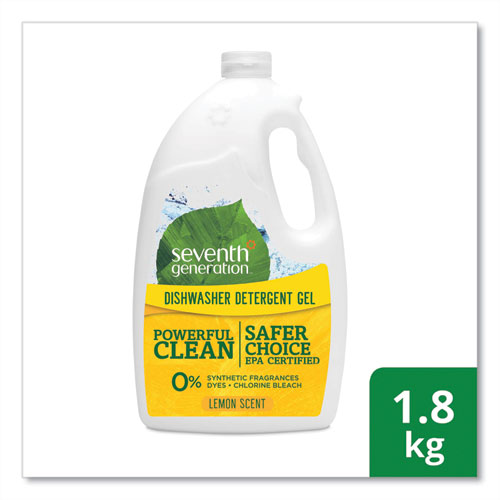 Image of Seventh Generation® Natural Automatic Dishwasher Gel, Lemon, Jumbo 70 Oz Bottle, 6/ct