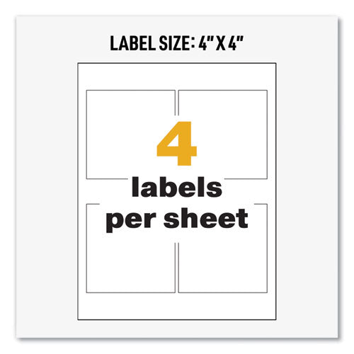 Image of Avery® Ultraduty Ghs Chemical Waterproof And Uv Resistant Labels, 4 X 4, White, 4/sheet, 50 Sheets/box