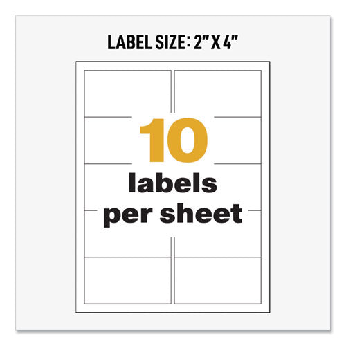 Image of Avery® Ultraduty Ghs Chemical Waterproof And Uv Resistant Labels, 2 X 4, White, 10/sheet, 50 Sheets/box
