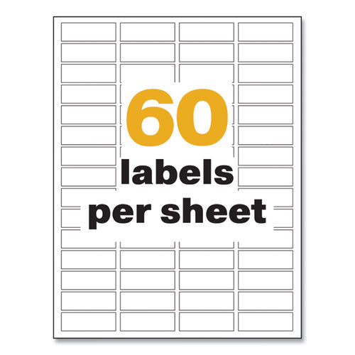 Image of Avery® Ultraduty Ghs Chemical Waterproof And Uv Resistant Labels, 0.5 X 1.75, White, 60/sheet, 25 Sheets/pack