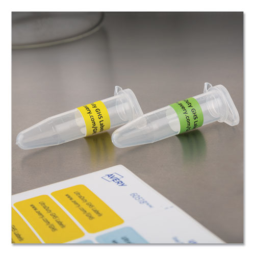 Image of Avery® Ultraduty Ghs Chemical Waterproof And Uv Resistant Labels, 0.5 X 1.75, White, 60/sheet, 25 Sheets/pack