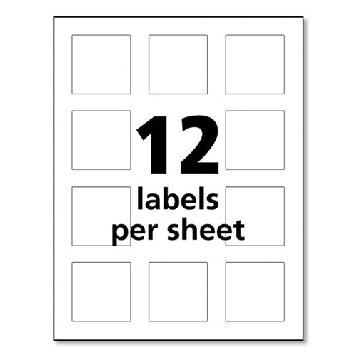 Image of Avery® Ultraduty Ghs Chemical Waterproof And Uv Resistant Labels, 2 X 2, White, 12/sheet, 50 Sheets/pack