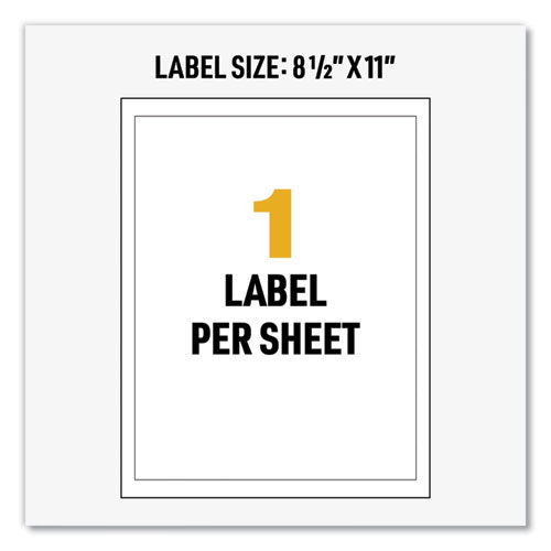 Image of Avery® Ultraduty Ghs Chemical Waterproof And Uv Resistant Labels, 8.5 X 11, White, 50/box