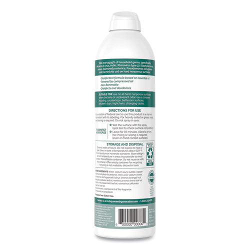 Image of Seventh Generation® Disinfectant Sprays, Eucalyptus/spearmint/thyme, 13.9 Oz, Spray Bottle